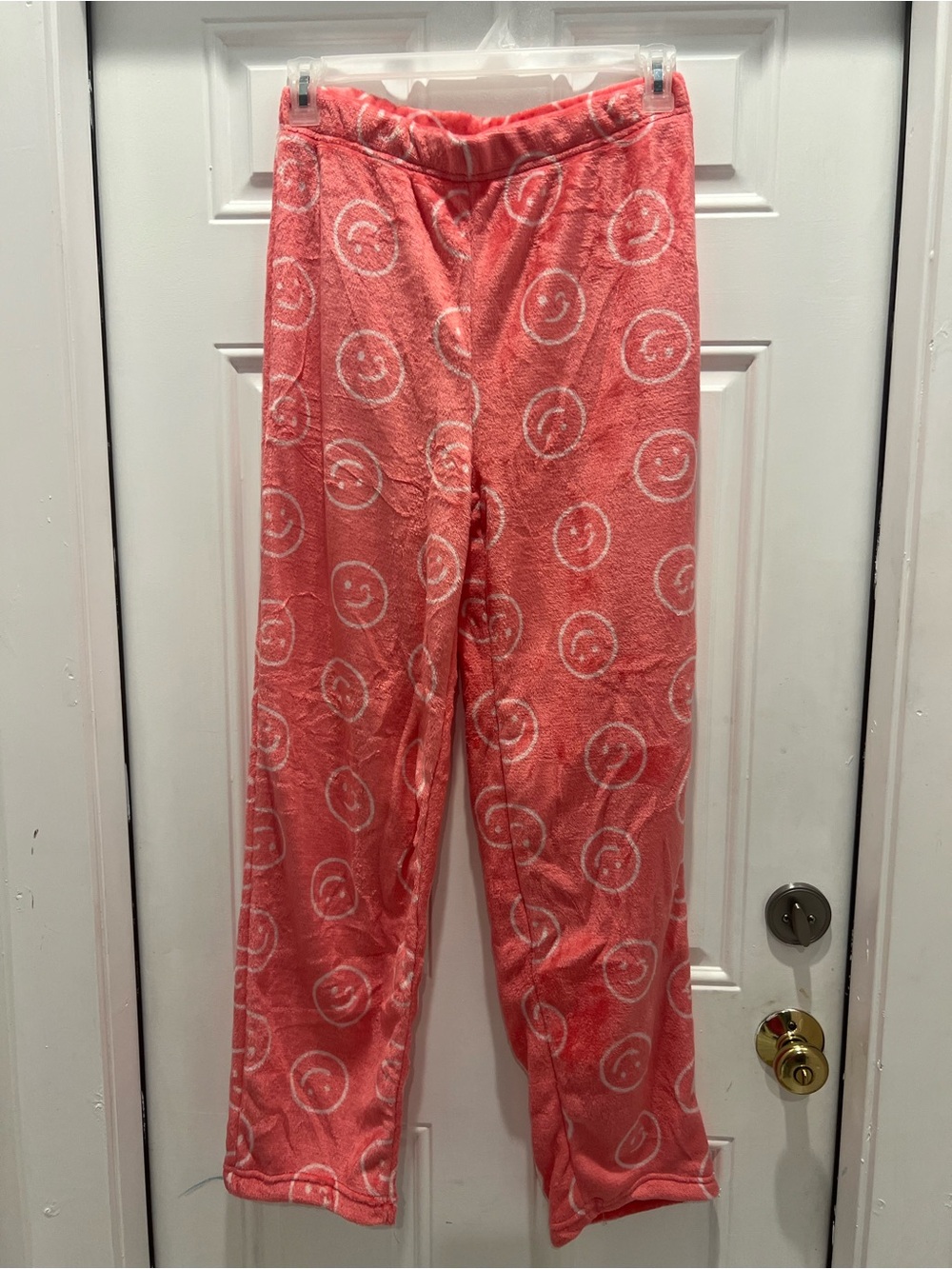 Bobbie Brooks Sleepwear Womens Pink Smiley Face Fleece Pajama Pant Size M #927